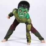Boy Superhero Kids Muscle HULK Costume