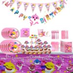 Pinky shark baby party supplies