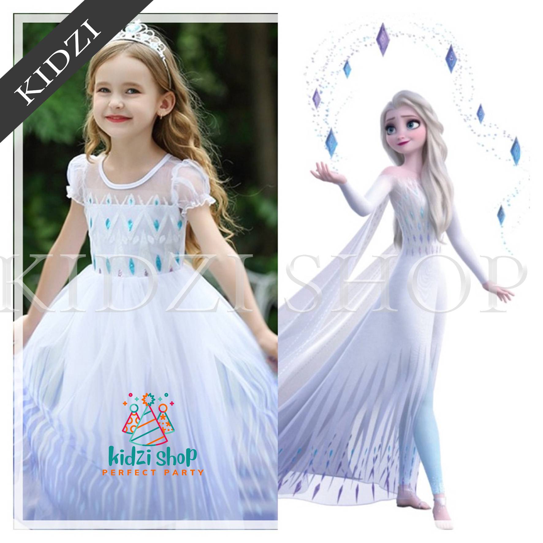 Frozen 2 Snow Queen Elsa Deluxe Exclusive Halloween Costume - KIDZI SHOP