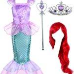 Joy Join Little Girls Princess Mermaid Costume for Girls Dress Up with Wig,Crown