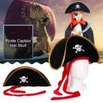 Pirate Hat Skull Print Pirate Captain Costume Cap eye patch included