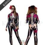 Print Jumpsuit Rompers Skeleton Tights Cosplay Costume for KIDS